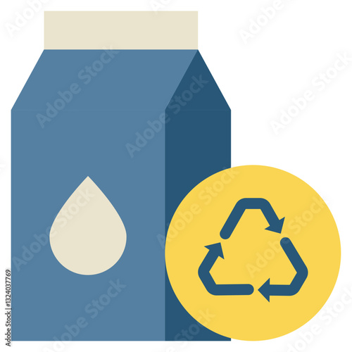 package box recycle waste management flat style icon