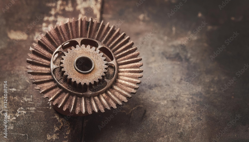 Steampunk metal flower with gears on grunge background Steampunk metal flower with gears on grunge background