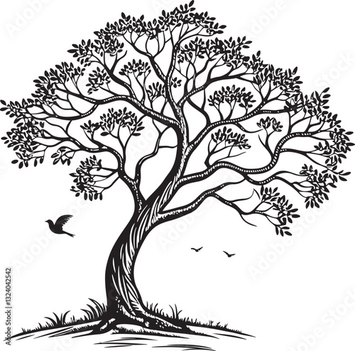 Guanacaste tree vector design