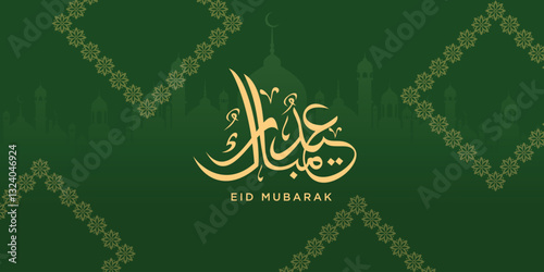 Arabic Typography Eid Mubarak Eid Al-Adha Eid Saeed , Eid Al-Fitr text Calligraphy ,