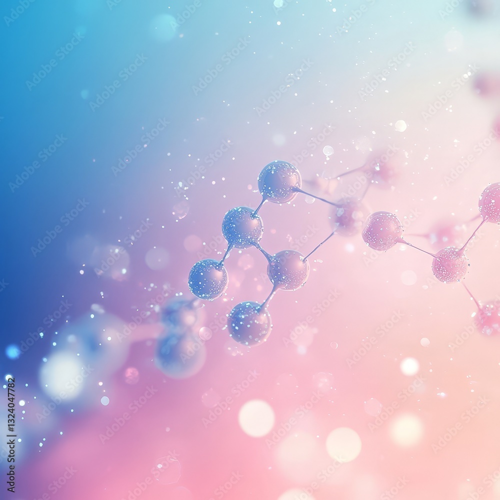 Abstract Molecular Structure with Bokeh Background