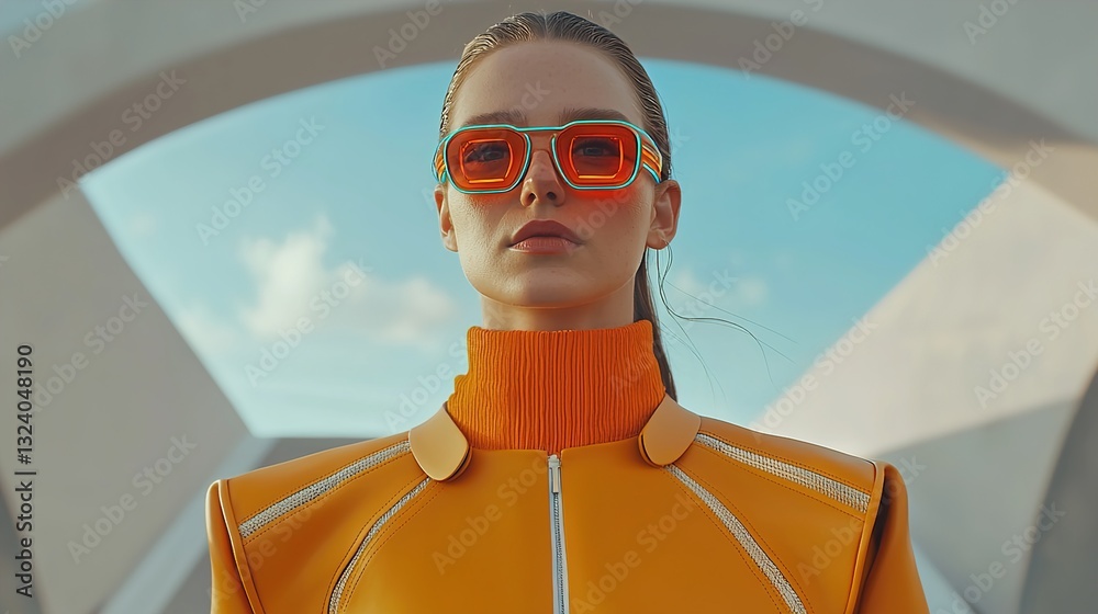 Innovative Augmented Reality Fashion Showcase Featuring Bold Designs and Modern Aesthetics in an Urban Outdoor Setting
