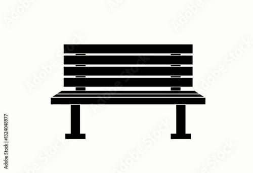 黒いベンチアイコン：都会のデザインWebサイト、都市計画アプリケーション、公共空間デザインプロジェクトに最適な、公園ベンチのクリーンでモダンなイラスト。

