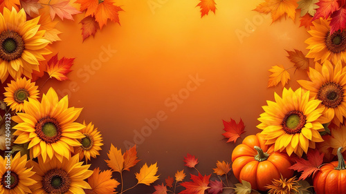 autumn background with pumpkin