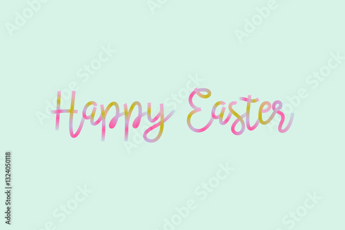 Happy Easter lettering. Gradient calligraphy, hand drawn vector design for cards, prints and posters.
