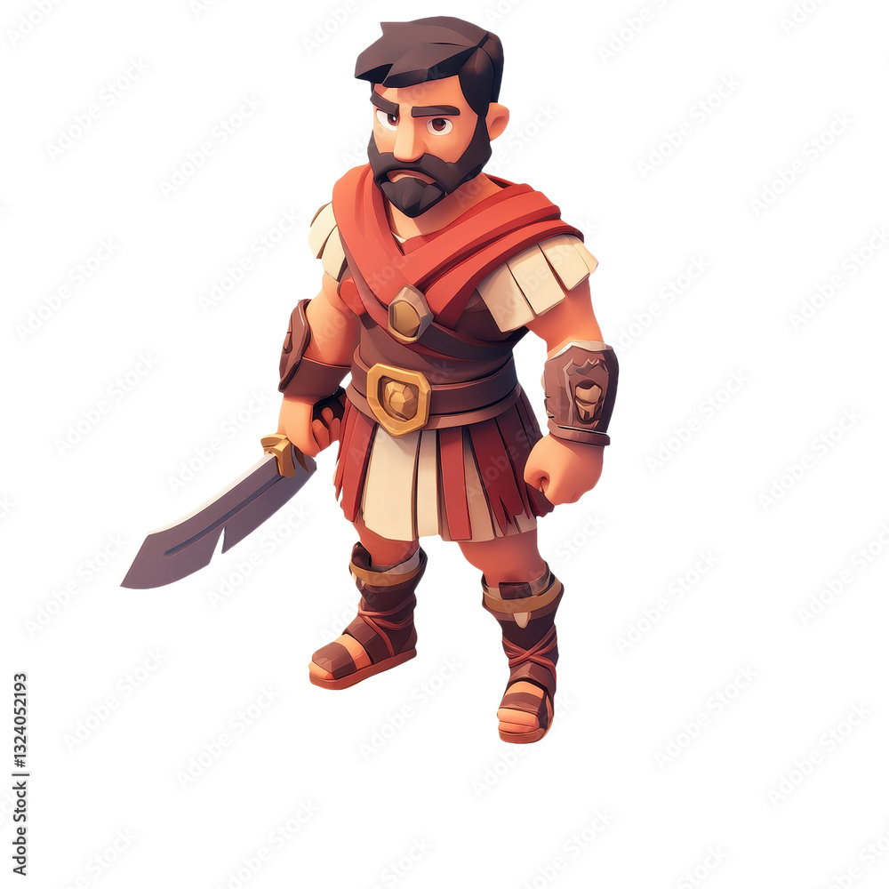 Stylized Gladiator: A Bold Warrior Ready for Battle with Sword and Armor, Embodying Strength, Courage, and Protection in Ancient Combat and Warfare Stylized Gladiator: A Bold Warrior Ready for Battle with Sword and Armor, Embodying Strength, Courage, and Protection in Ancient Combat and Warfare