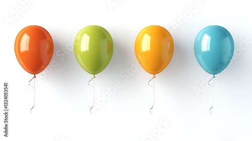 Bright floating balloons in vibrant hues