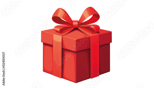 Red gift box with a bow