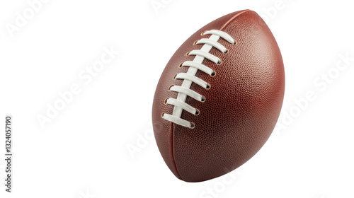 American football ball isolated on transparent background, classic sports equipment mockup photo