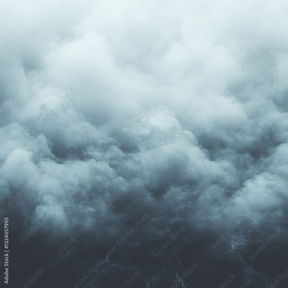 Obraz premium Aerial view for stormy cloudscape, dark sky.