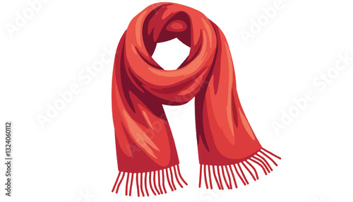 Red scarf in a soft, artistic design