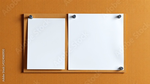 Bulletin Board Flyer Mockup with Push Pins for Design Inspiration