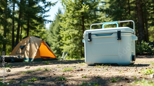 Wallpaper Mural Campsite Cooler Mockup - Outdoor Adventure Gear Torontodigital.ca