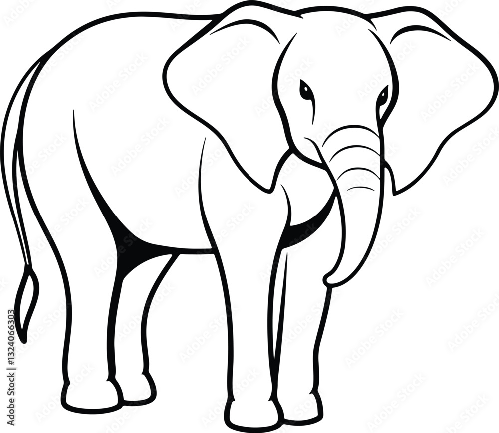 Obraz premium Elephant in the Wild - High-Quality Stock Image