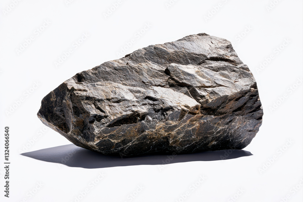 A close-up of a natural rock showcasing unique textures and patterns. isolated on white background. A close-up of a natural rock showcasing unique textures and patterns. isolated on white background.