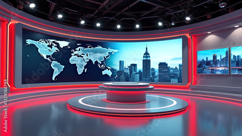 Modern News Room Studio Background