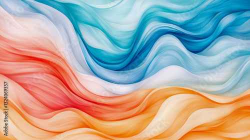 Abstract Color Waves: Harmonious Blend of Tones for Artistic Expression & Modern Decor photo