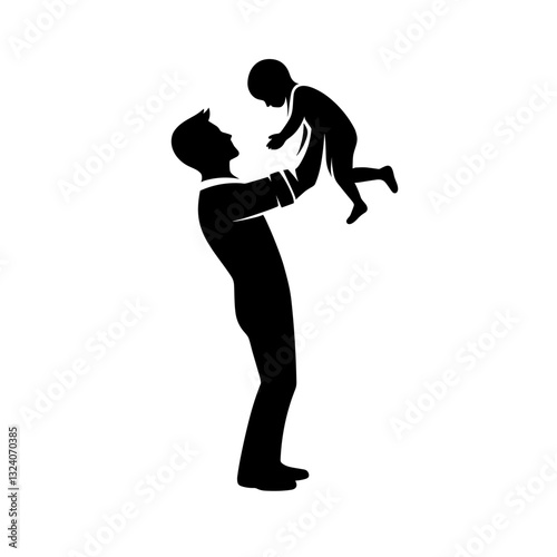 Family values – father lifting child silhouette