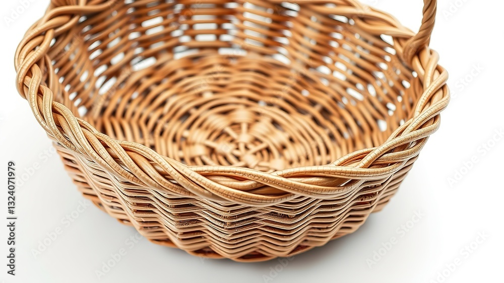 Obraz premium Handcrafted Woven Basket, Rustic Design Element