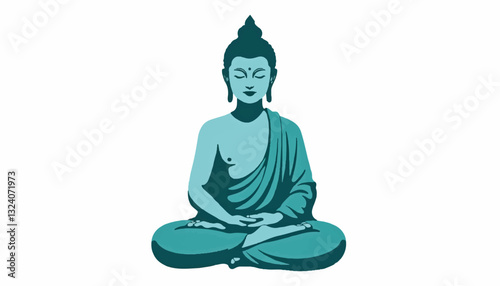 Buddha statue meditating in serene pose