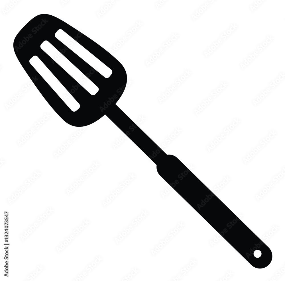 Cute cartoon hand drawn vector Grill spatula icon silhouette. Cute cartoon hand drawn vector Grill spatula icon silhouette.