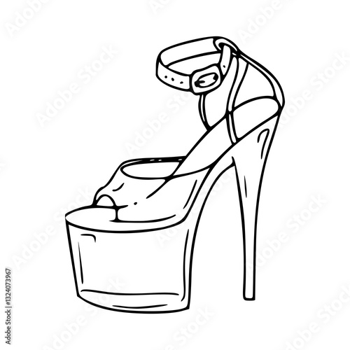 simple platform heels outline vector