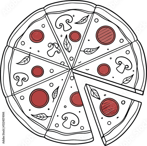 Cheesy Slice  Delicious Pizza Art Vector Illustration