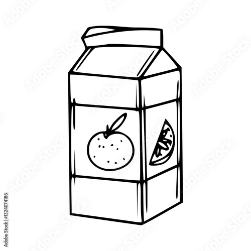 orange juice carton vector illustration
