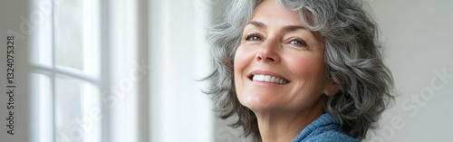 Senior Woman Smiling Looking Up