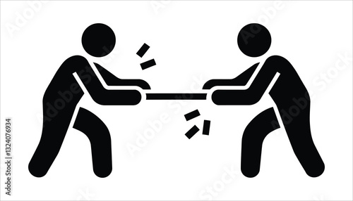 Conflict Resolution Vector. Business Dispute and Competition Icon.