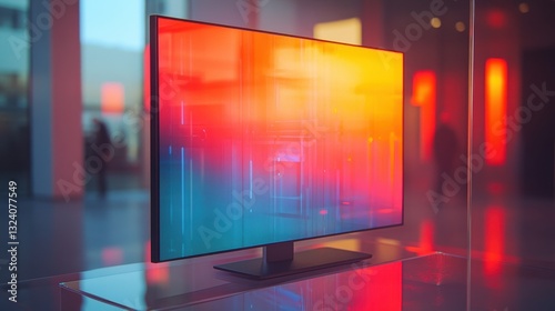 A pristine, 4K resolution monitor, its sleek black frame a testament to modern technology, stood majestically against a transparent backdrop, ready to showcase its brilliance on any digital canvas.