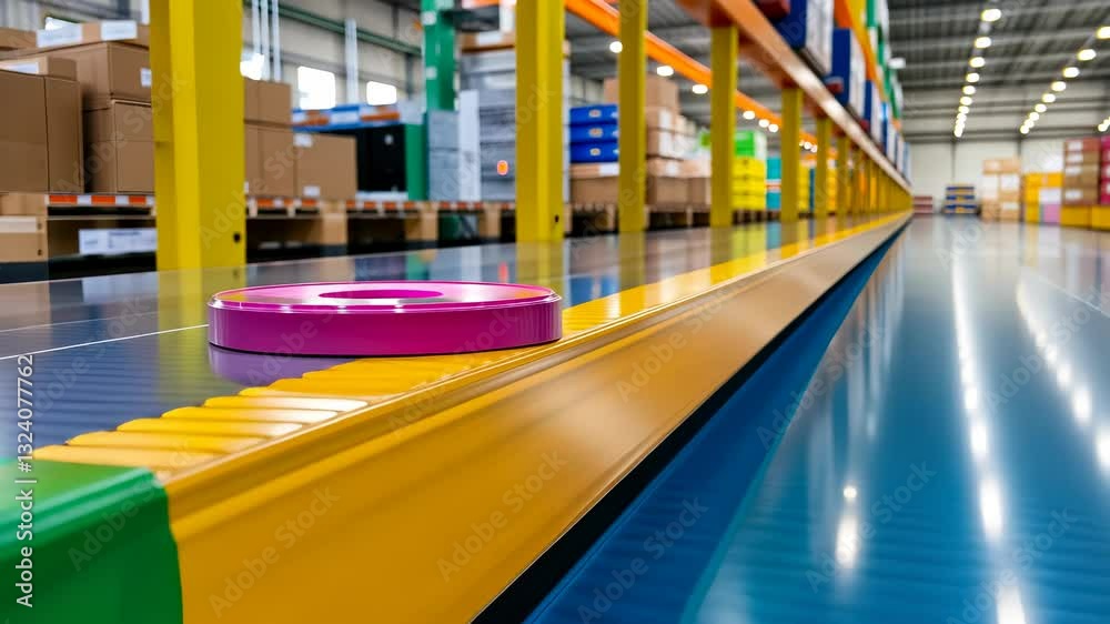 business vinyl rolls resting on surface, soft bokeh illuminating textured materials in warm professional Colorful printing Modern plant, lighting press video 4k