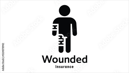 Injury Insurance Icon. Medical Accident Protection Vector.
