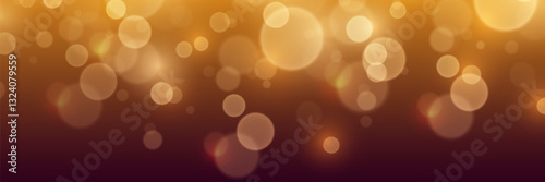 Magic golden bokeh, light lights and sparks. Vector EPS10
