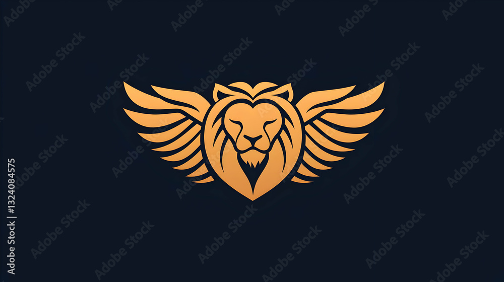 Obraz premium Winged Lion Emblem with Detailed Features and Bold Design