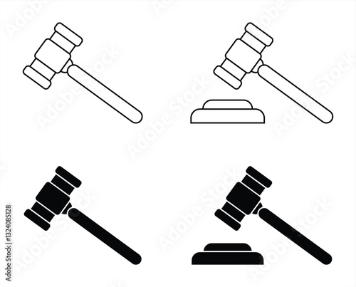 Gavel Icon.  Law and Legal Concepts Vector Illustration