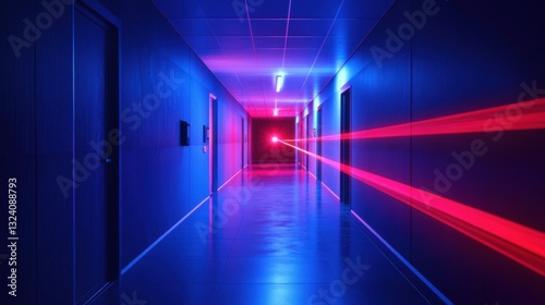 Neon Corridor Laser Beams