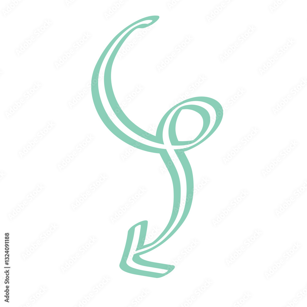 Obraz premium Arrow Doodle Pastel Colorful Brush Outline Cute Hand Drawn Shape