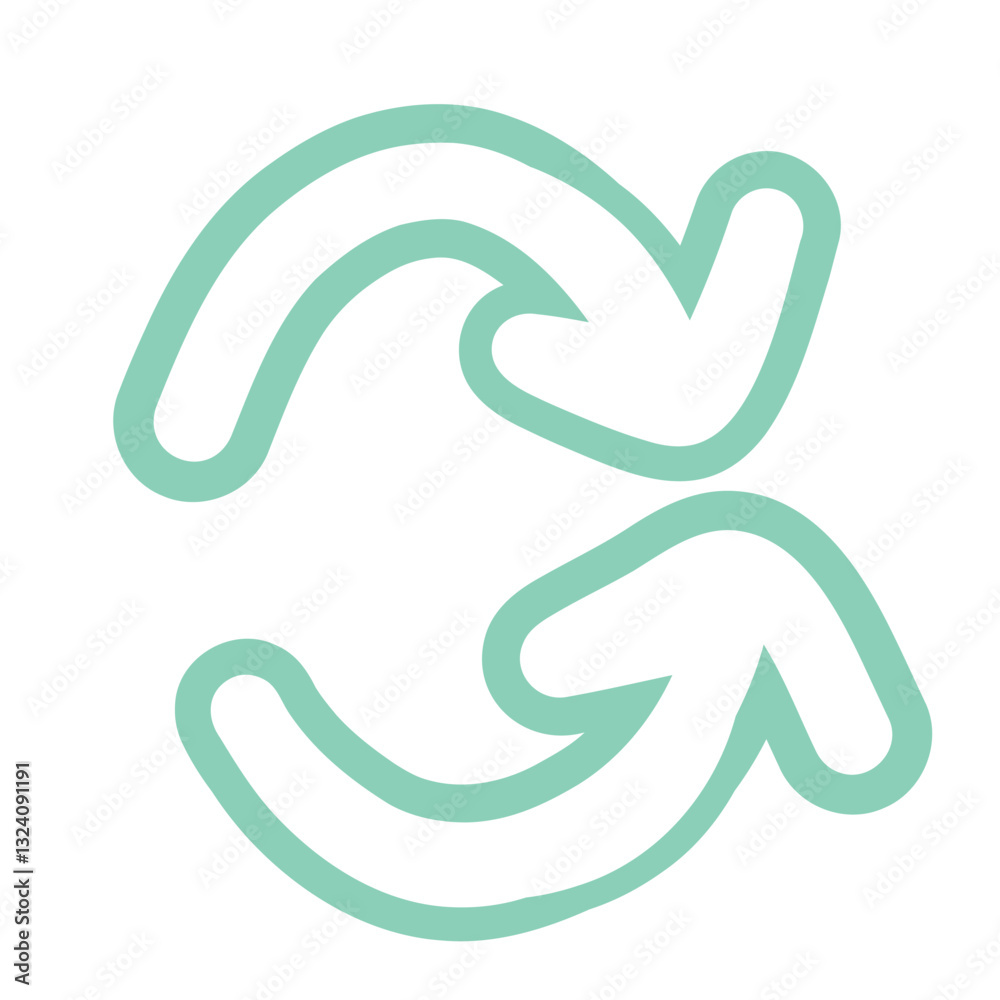 Fototapeta premium Arrow Doodle Pastel Colorful Brush Outline Cute Hand Drawn Shape