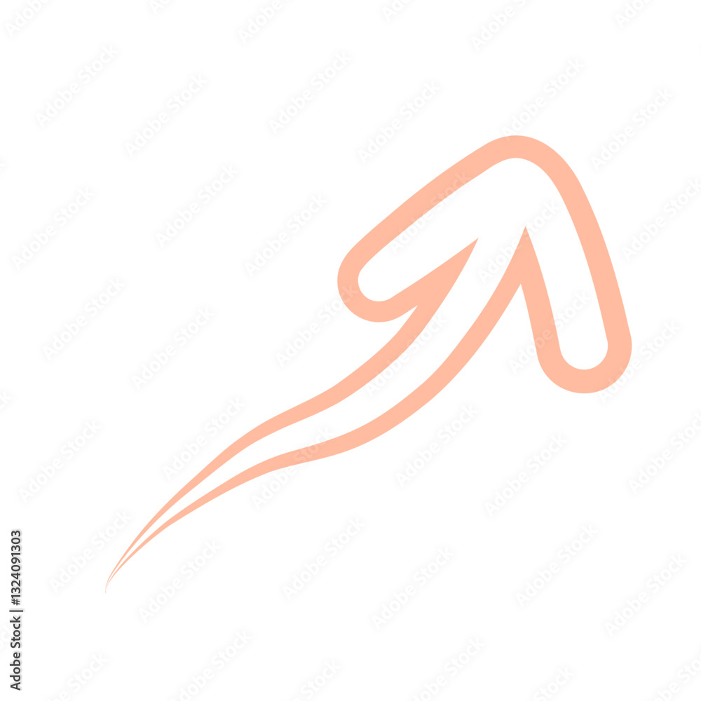 Obraz premium Arrow Doodle Pastel Colorful Brush Outline Cute Hand Drawn Shape