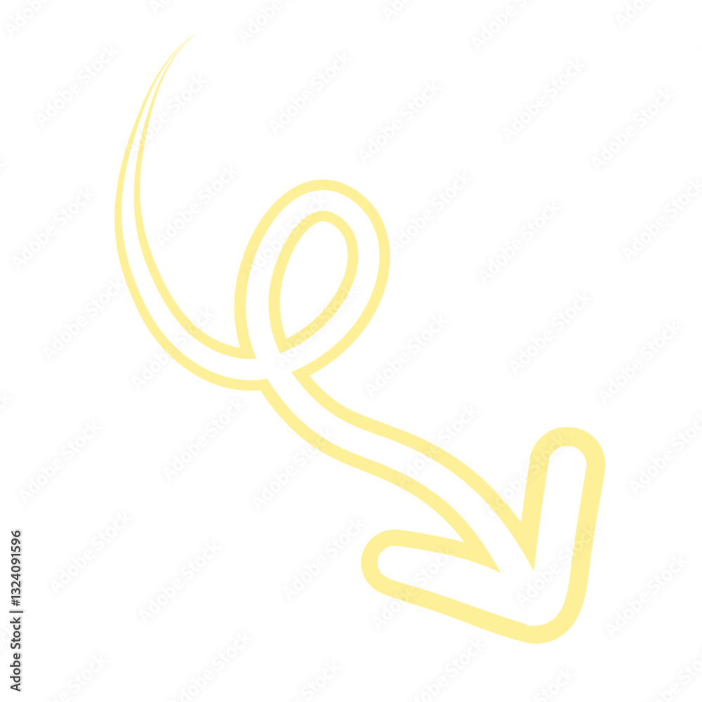 Obraz premium Arrow Doodle Pastel Colorful Brush Outline Cute Hand Drawn Shape
