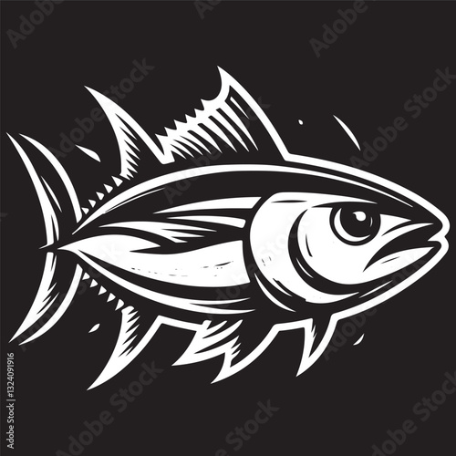 Tuna seafood. Tuna fish vector illustration