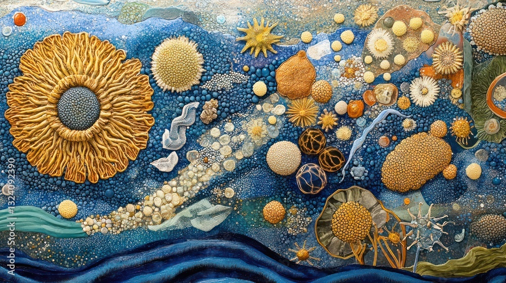 Microscopic Organisms Artistic Wall Mural Microscopic Organisms Artistic Wall Mural