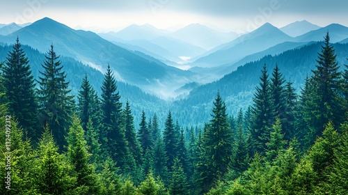 Mountain Valley, Misty Forest, Blue Ridge