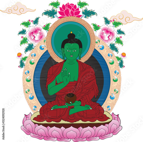 Amoghasiddhi is a Buddha in the Mahayana and Vajrayana traditions of Buddhism. He is one of the Five Wisdom Buddhas and is associated with the destruction of envy. 