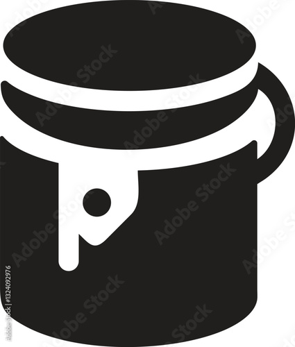 Paint Can With Paint Icon, Paint can with paint pouring icon