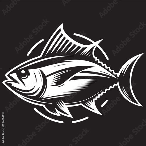 Tuna seafood. Tuna fish vector illustration
