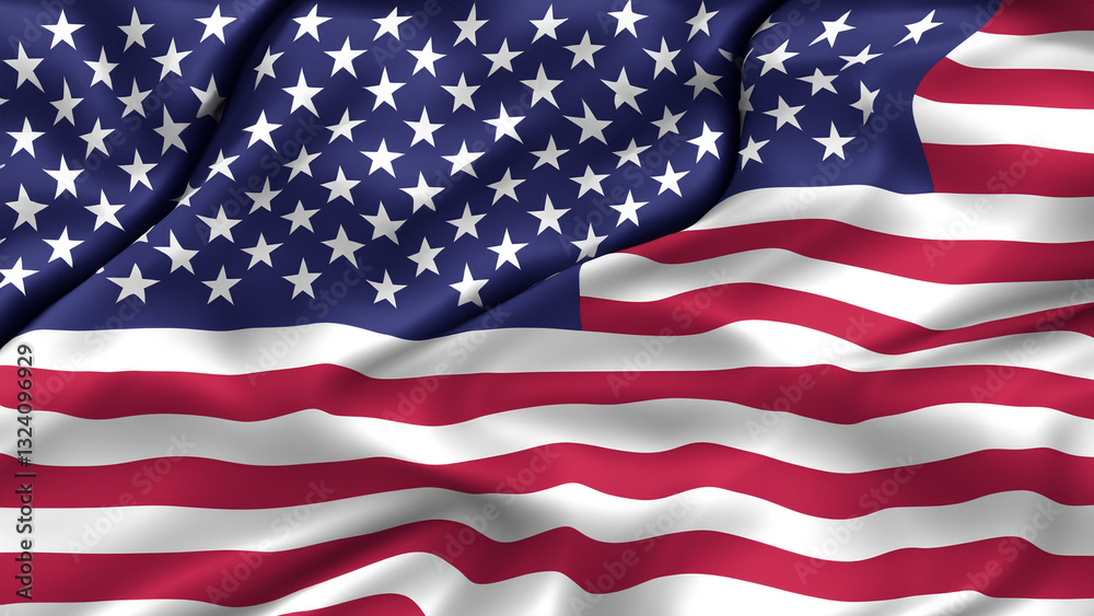 Fototapeta premium American Independence day background with american flag. Independence day concept banner design
