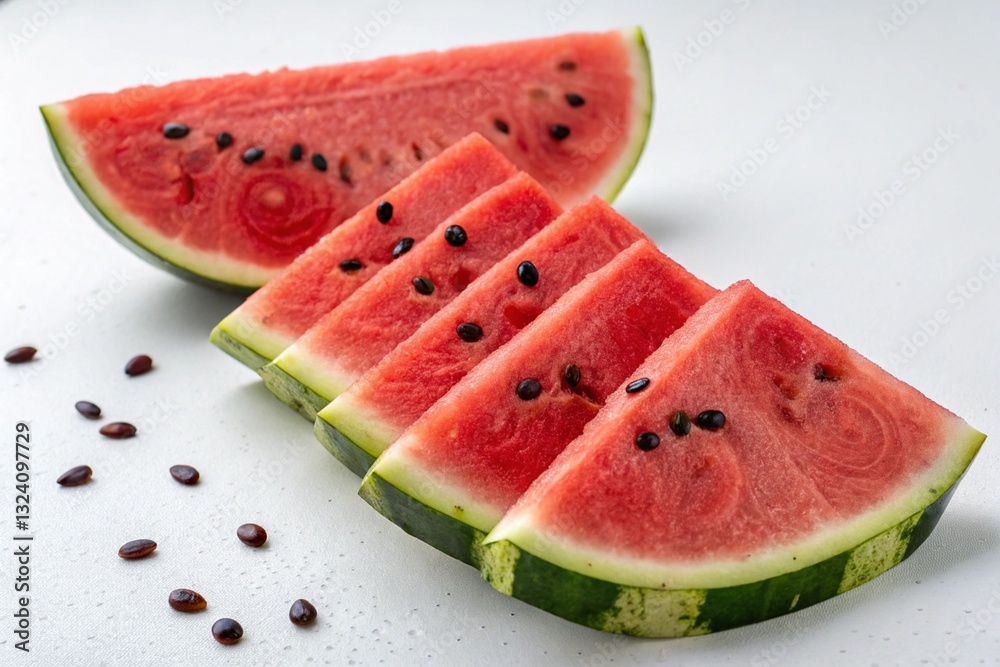 Sliced watermelon. Sweet red watermelon on the table Sliced watermelon. Sweet red watermelon on the table