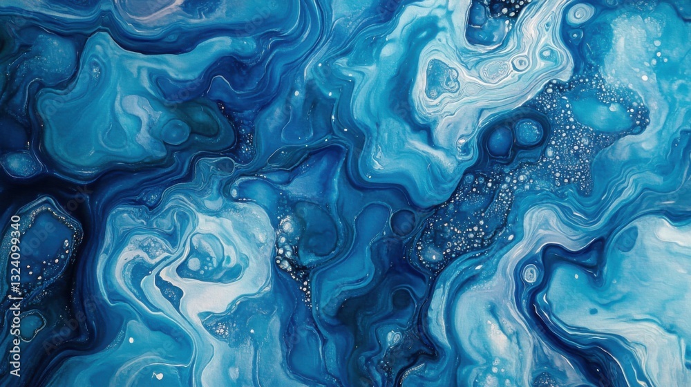 Obraz premium Fluid Blue Abstract Art.